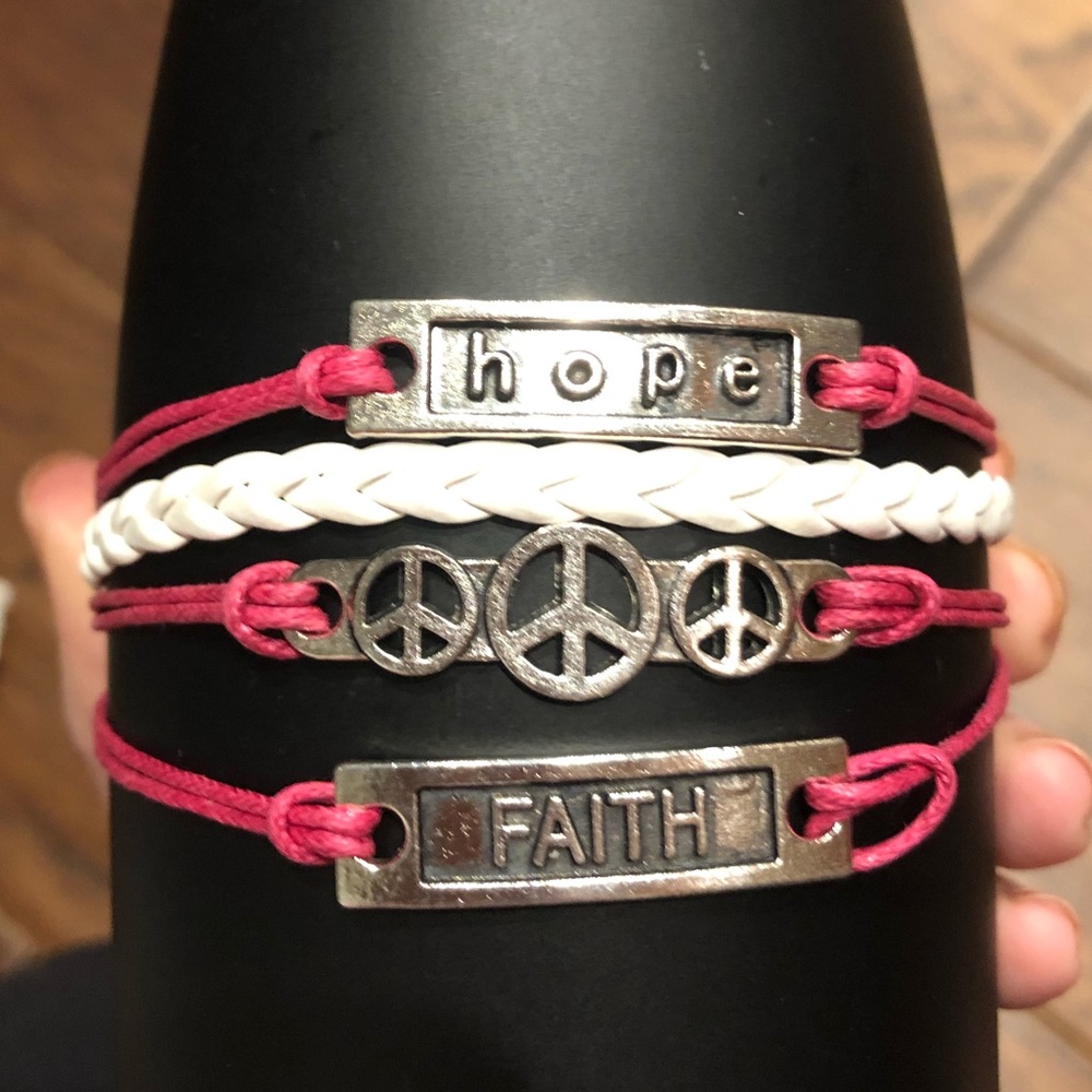 Hope Leather Charm Bracelet